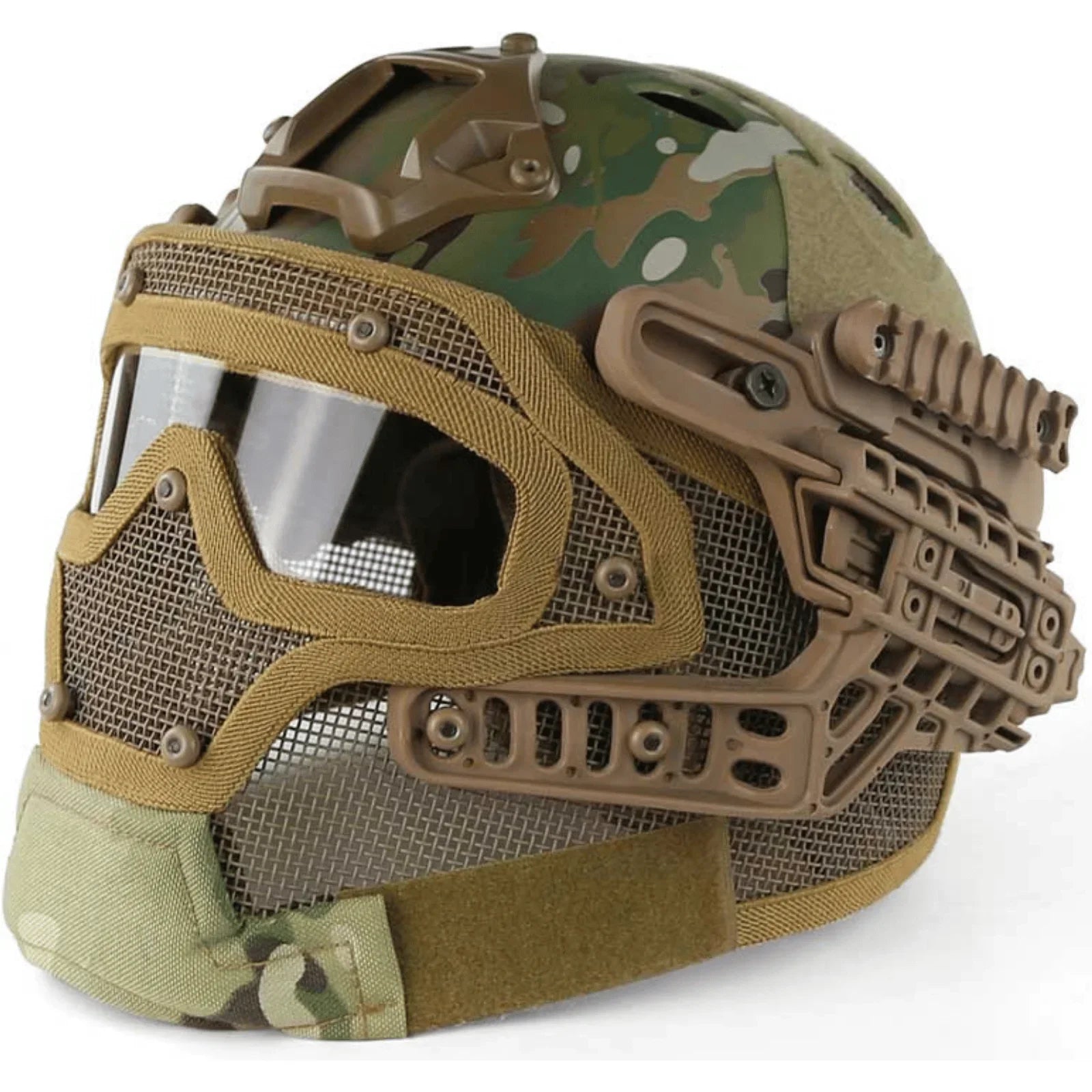 Full Face Mesh FAST Helmet with Anti-Fog Goggles – Airsoft Wargame