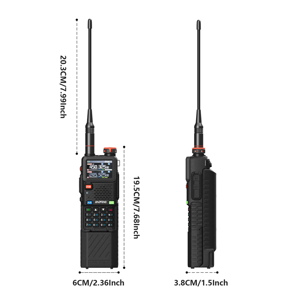 Baofeng UV-5RH Pro GPS Walkie Talkie – 10W Full Band, Type-C, Wireless Copy