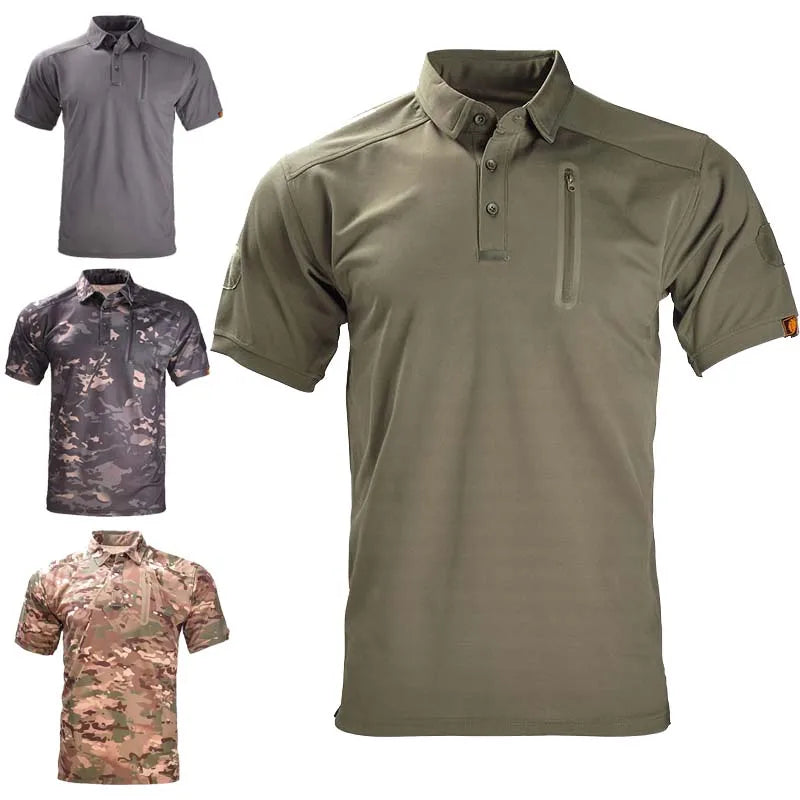 Men's Lightweight Camo Combat Shirt – Breathable Quick Dry Tactical T-Shirt for Hunting, Camping & Survival