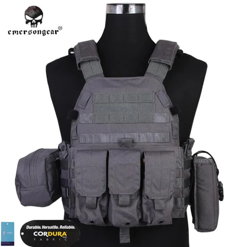 Emersongear LBT6094A Style Plate Carrier Vest with Pouches – Airsoft & Tactical