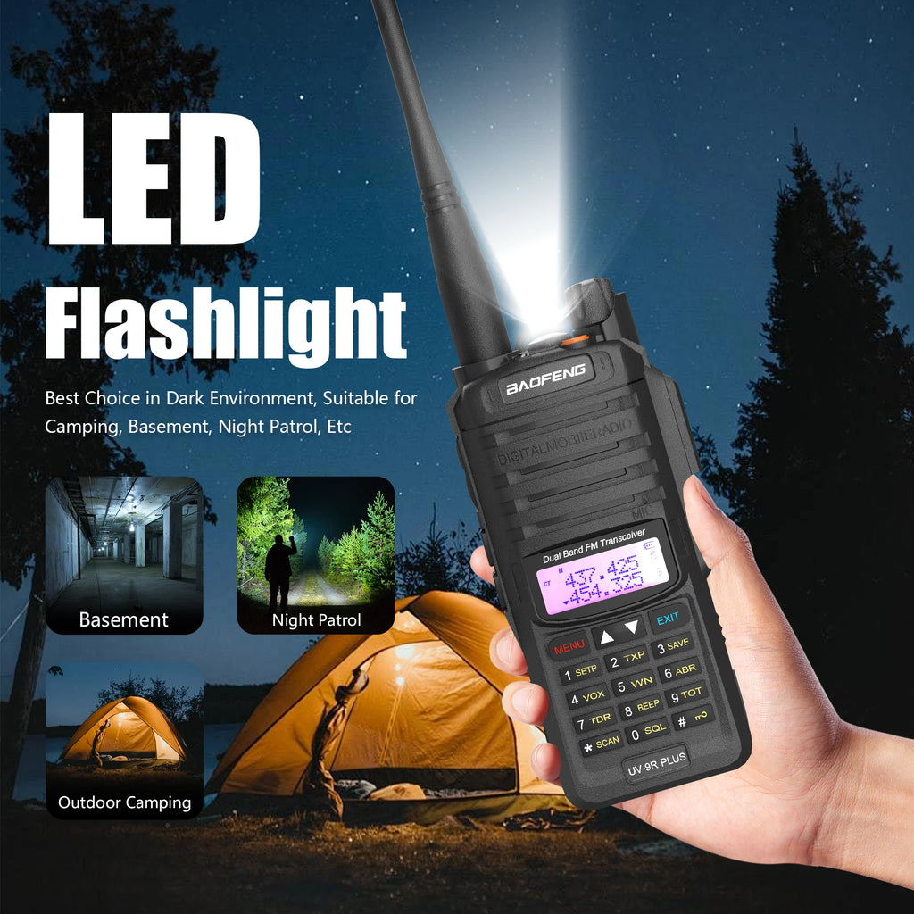 Baofeng UV-9R Plus Walkie Talkie IP67 Waterproof High Capacity Long Range 5-10KM Portable Type-C Optional FM Upgraded of UV-9R
