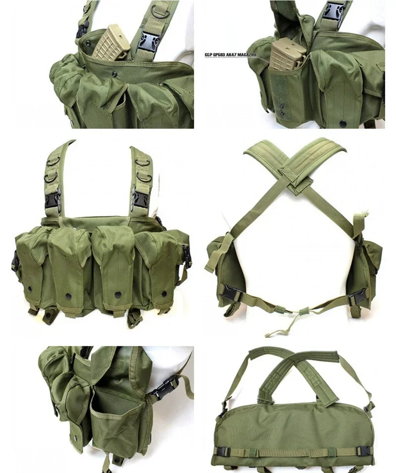 AK Chest Rig Vest – AK-47 / AK-74 Magazine Pouches for Airsoft & Milsim