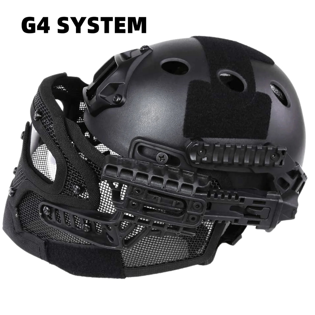 Full Face Mesh FAST Helmet with Anti-Fog Goggles – Airsoft Wargame