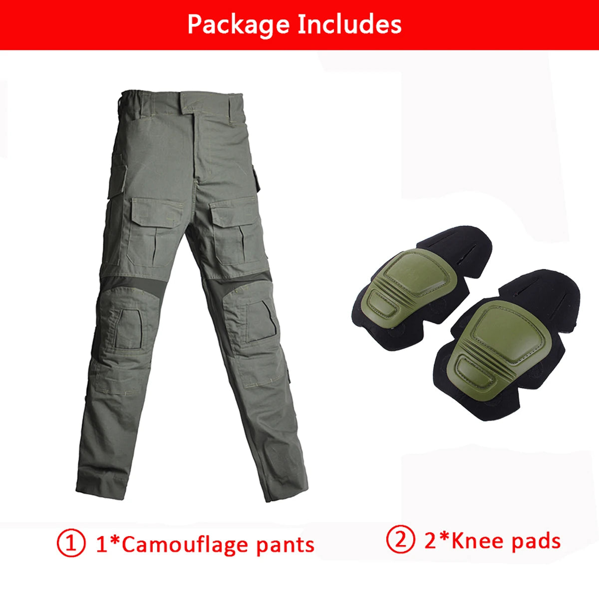 Men's G3 Tactical Combat Pants with Knee Pads – Camo Military Cargo Pants for Airsoft, Hunting, Hiking & Outdoor Gear