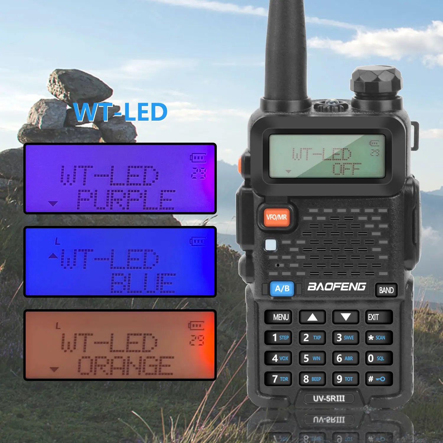 Baofeng UV-5RIII Tri-Band 5W Ham Radio | 128 Channel Walkie Talkie
