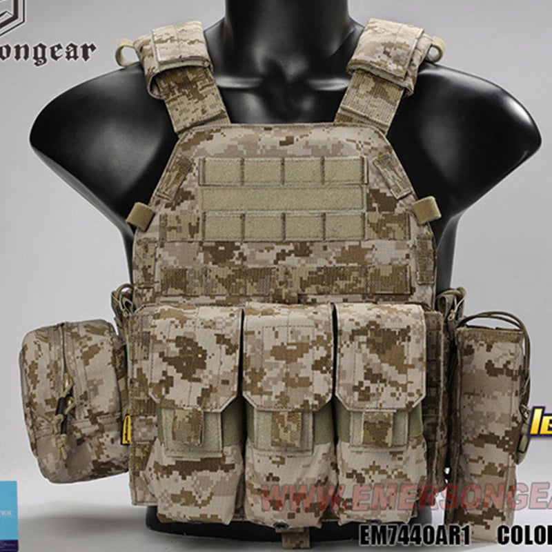 Emersongear LBT6094A Style Plate Carrier Vest with Pouches – Airsoft & Tactical