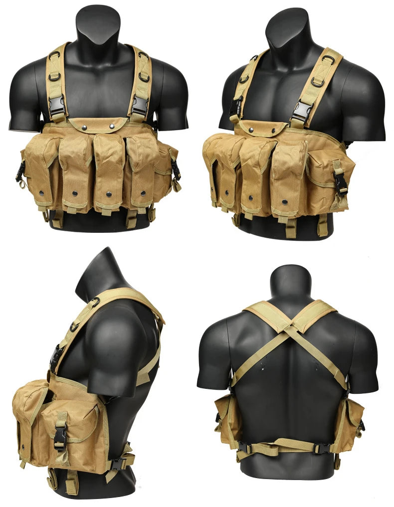 AK Chest Rig Vest – AK-47 / AK-74 Magazine Pouches for Airsoft & Milsim