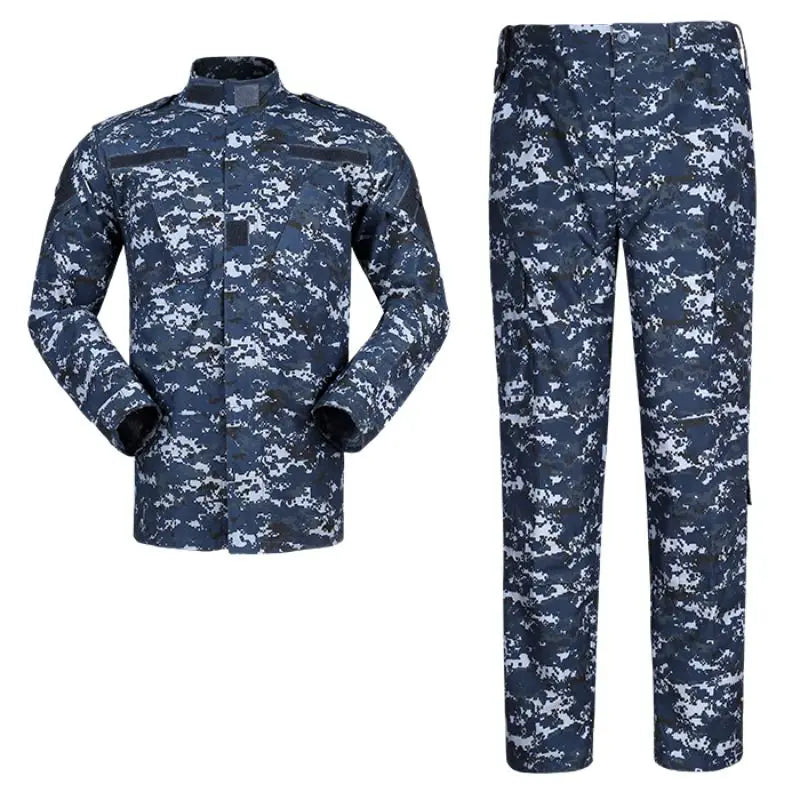 Military Navy Blue Camouflage Tactical Uniform Set for Airsoft, Training & Outdoor Use