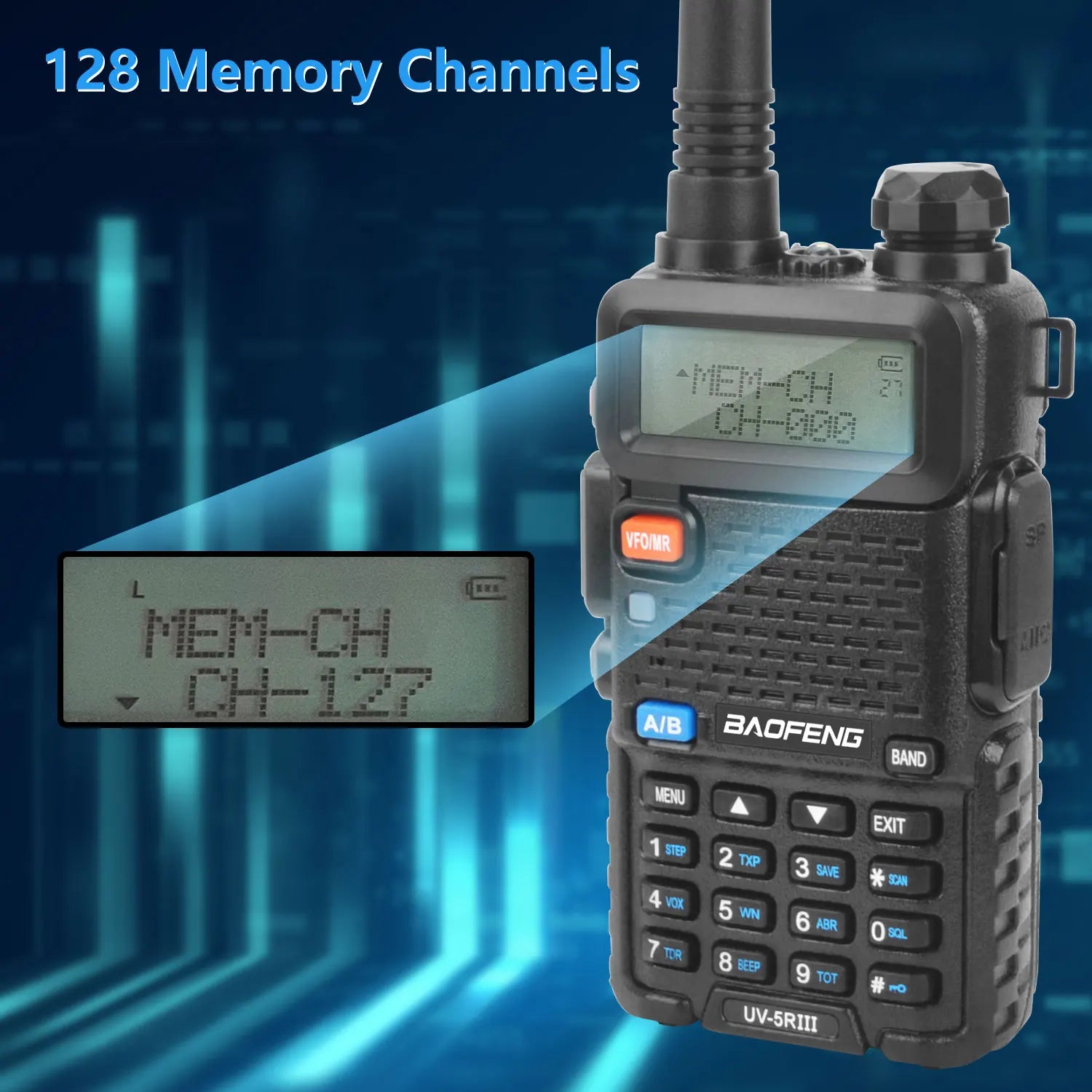 Baofeng UV-5RIII Tri-Band 5W Ham Radio | 128 Channel Walkie Talkie