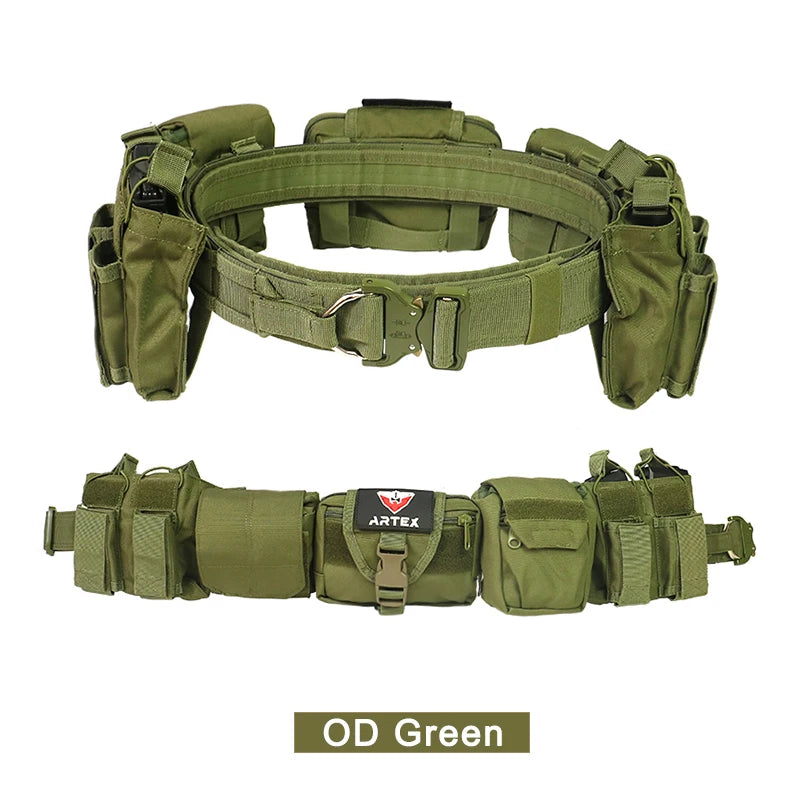 Outdoor Tactical Duty Belt 7-in-1 – MOLLE Battle Belt with Pouches | Law Enforcement & Airsoft