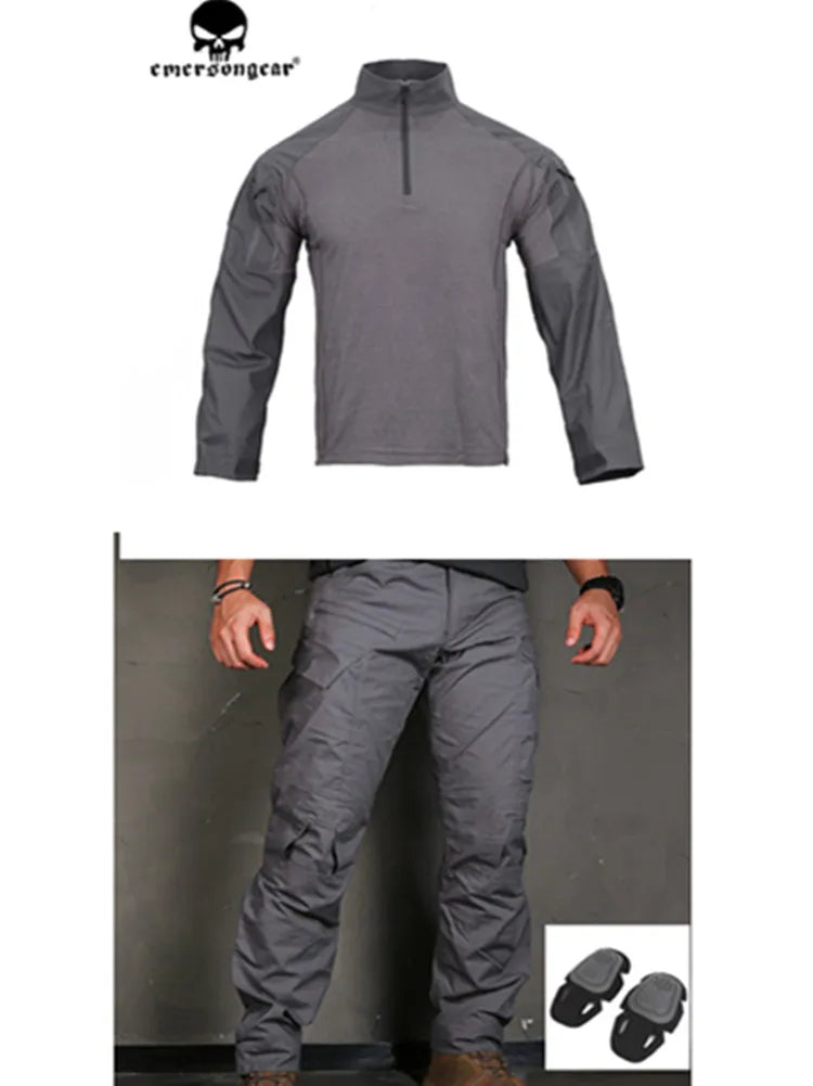 E4 Combat Uniform Shirt & Pants Tactical BDU W/ Pads Clothing Paintball Airsoft Suit camouflage hunting ghillie suit