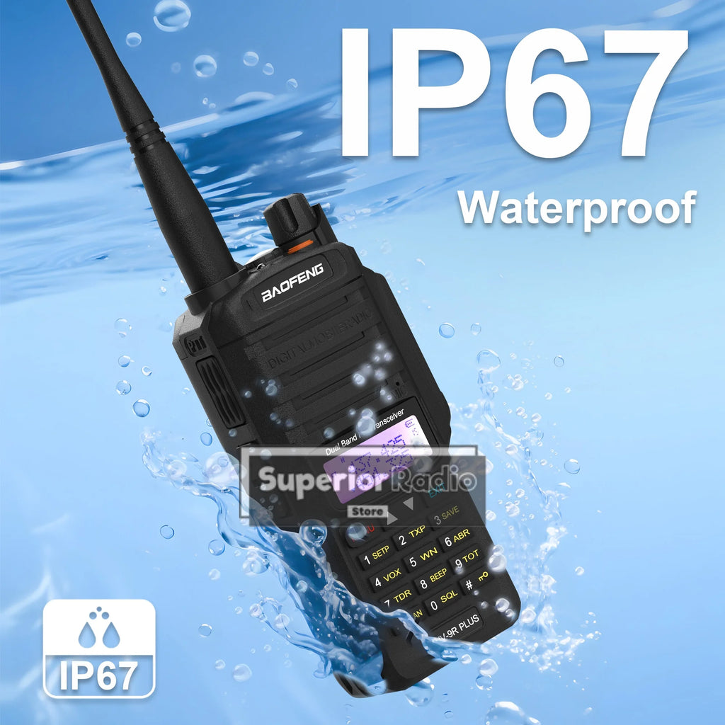 Baofeng UV-9R Plus Walkie Talkie IP67 Waterproof High Capacity Long Range 5-10KM Portable Type-C Optional FM Upgraded of UV-9R