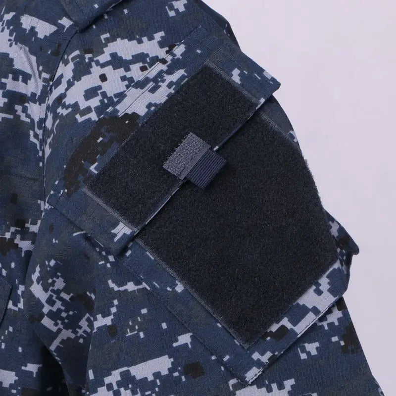 Military Navy Blue Camouflage Tactical Uniform Set for Airsoft, Training & Outdoor Use