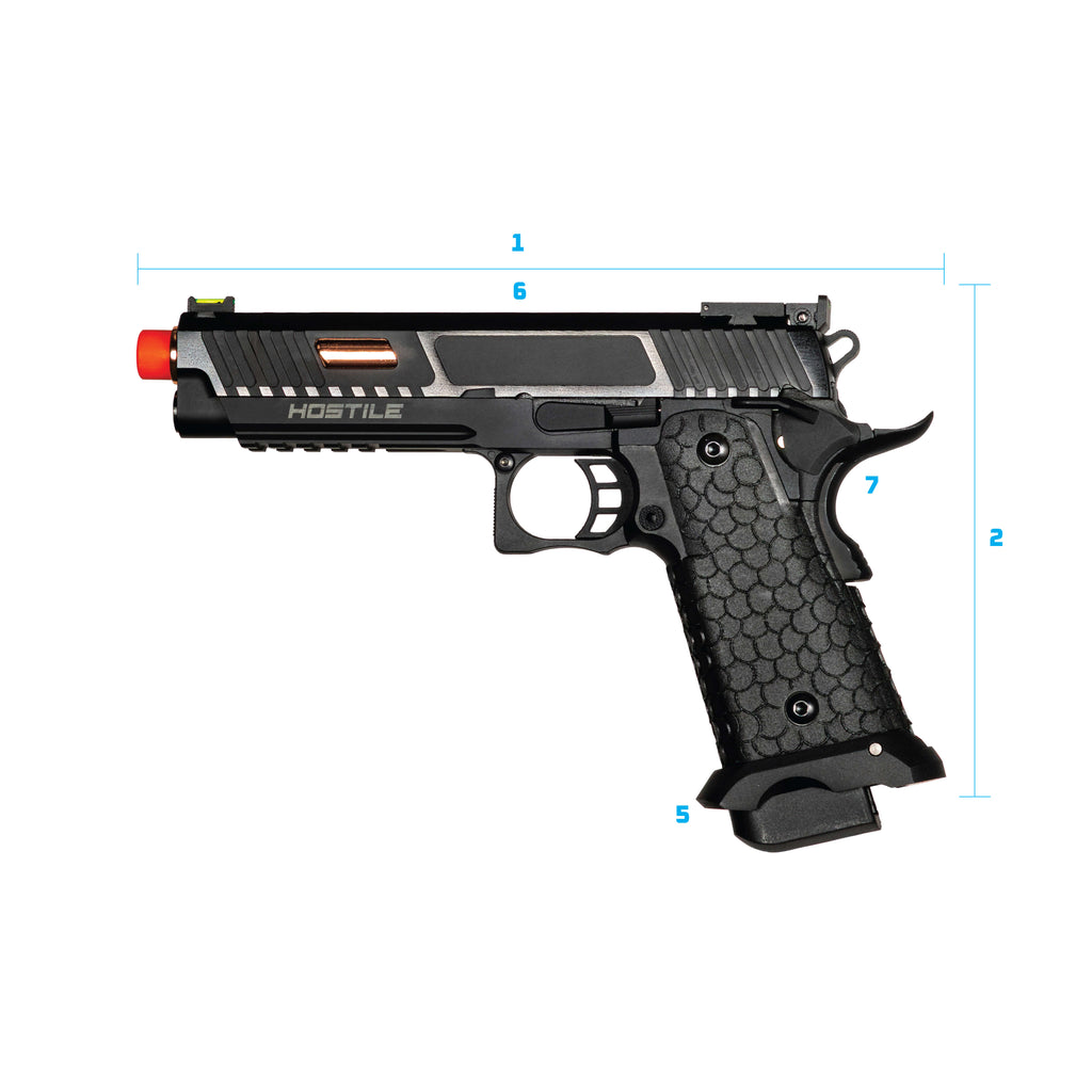 Hostile HI-CAPA - BOOGIE MAN - CO2 Blow Back Pistol - Black